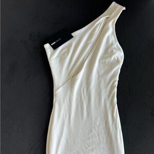 Fashion Nova White Asymmetrical Cutout Dress - Small